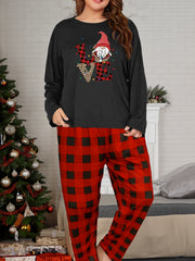 Christmas Lounge Set Women's String Lights & Gnome Print Pajamas
