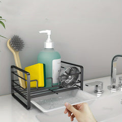Kitchen Sponge Drain Storage Rack Iron Countertop Sink Storage