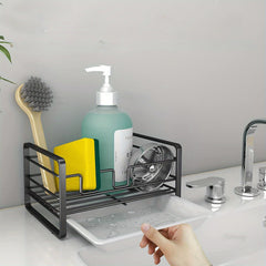 Kitchen Sponge Drain Storage Rack Iron Countertop Sink Storage