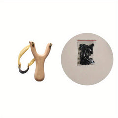 Wooden Slingshot Outdoor Toy with Mud Pellets