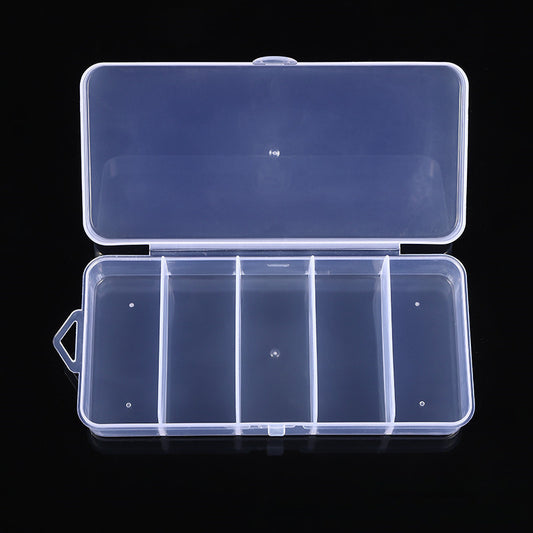 Plastic Fishing Gear Box 5 Grids Storage Transparent Accessories