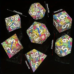 7pcs Resin Dice Set for Board Game Entertainment