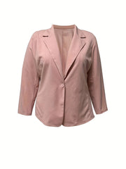 Solid Long Sleeve Button Blazer