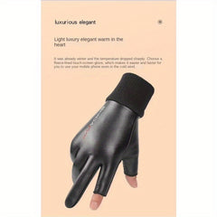 Men's Winter Waterproof Leather Gloves Anti Slip Gloves