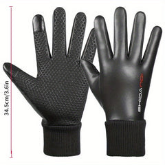 Men's Winter Waterproof Leather Gloves Anti Slip Gloves