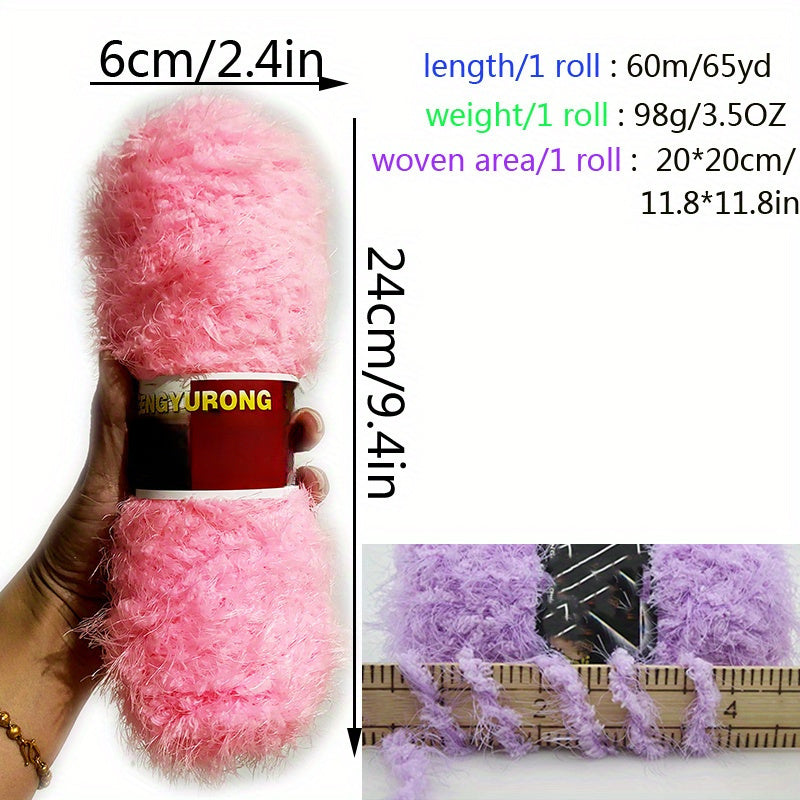 Coral Velvet Mink Fur Scarf Yarn for Crocheting and Knitting