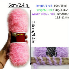 Coral Velvet Mink Fur Scarf Yarn for Crocheting and Knitting