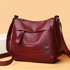 PU Leather Multiple Layers Backpack Crossbody Bag for Outdoor Camping Travel