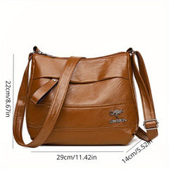 PU Leather Multiple Layers Backpack Crossbody Bag for Outdoor Camping Travel