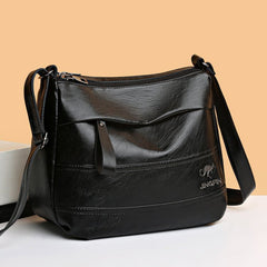 PU Leather Multiple Layers Backpack Crossbody Bag for Outdoor Camping Travel