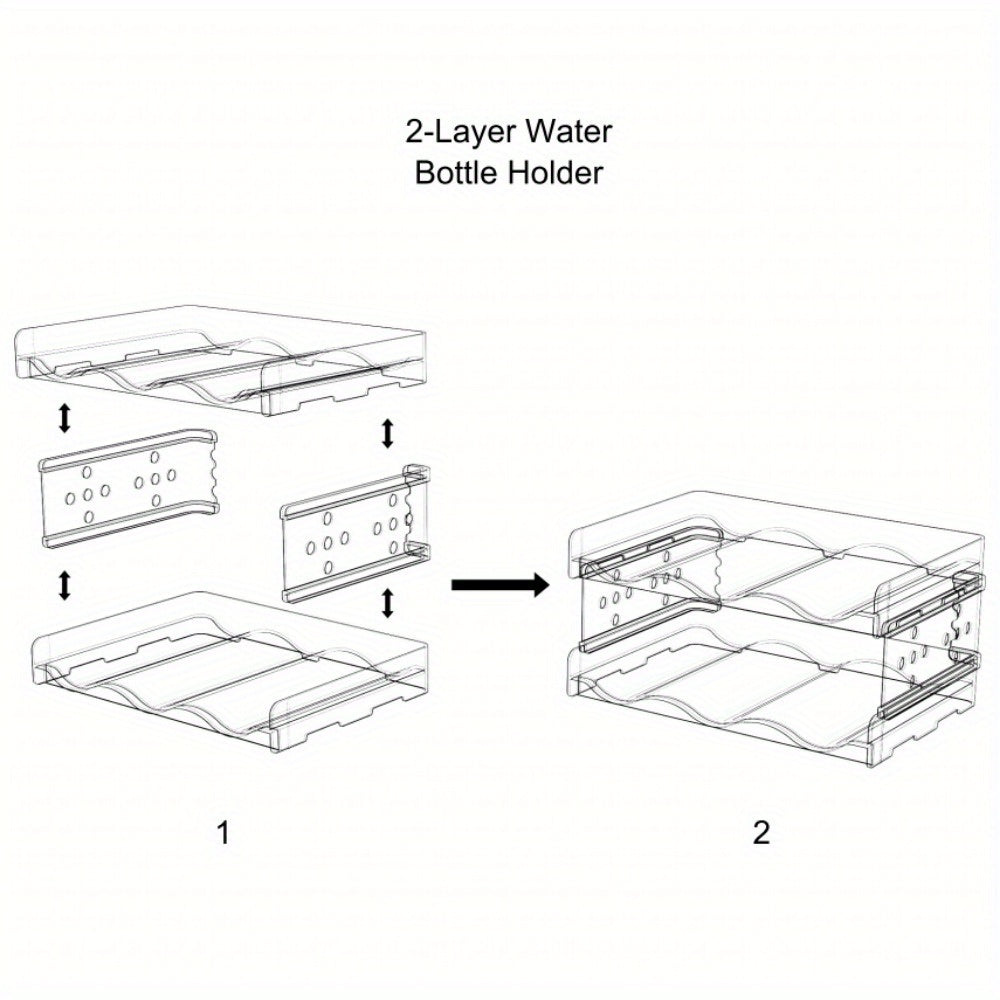 Water Bottle Storage Rack for 6 Bottles, Portable Stackable Cup Holder