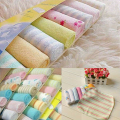 8pcs Soft Cotton Towels Square Towels Kitchen Dishwashing Cloth
