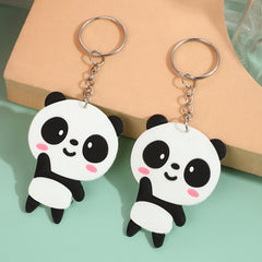 2pcs 3D Panda Cactus Rocket Keychain Bag Pendant