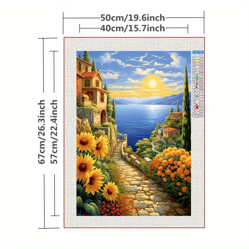 Coastal Town Cross Stitch Kit for Adults