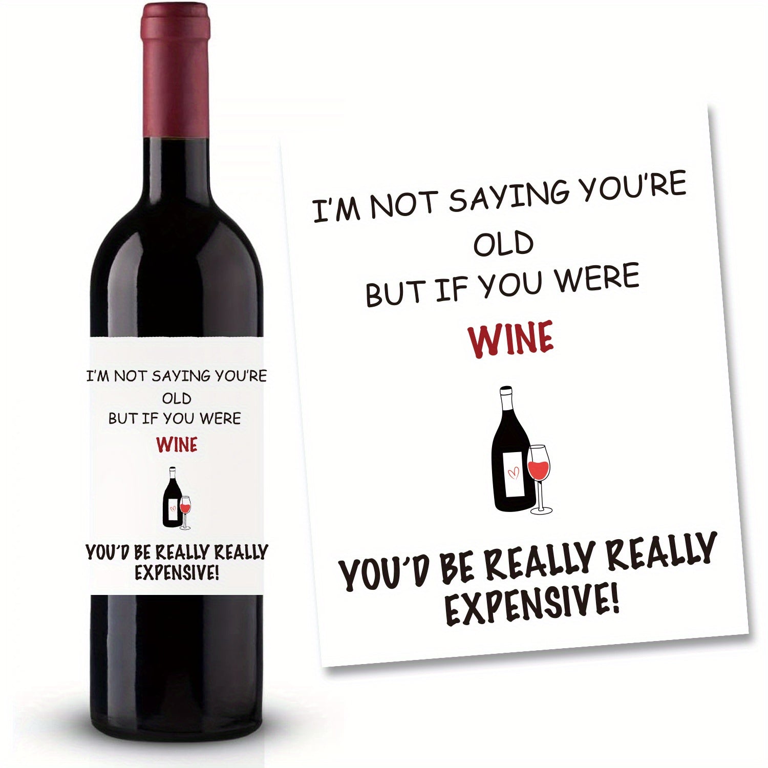 Funny Wine Themed Labels for Dad's 70th Birthday
