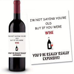Funny Wine Themed Labels for Dad's 70th Birthday