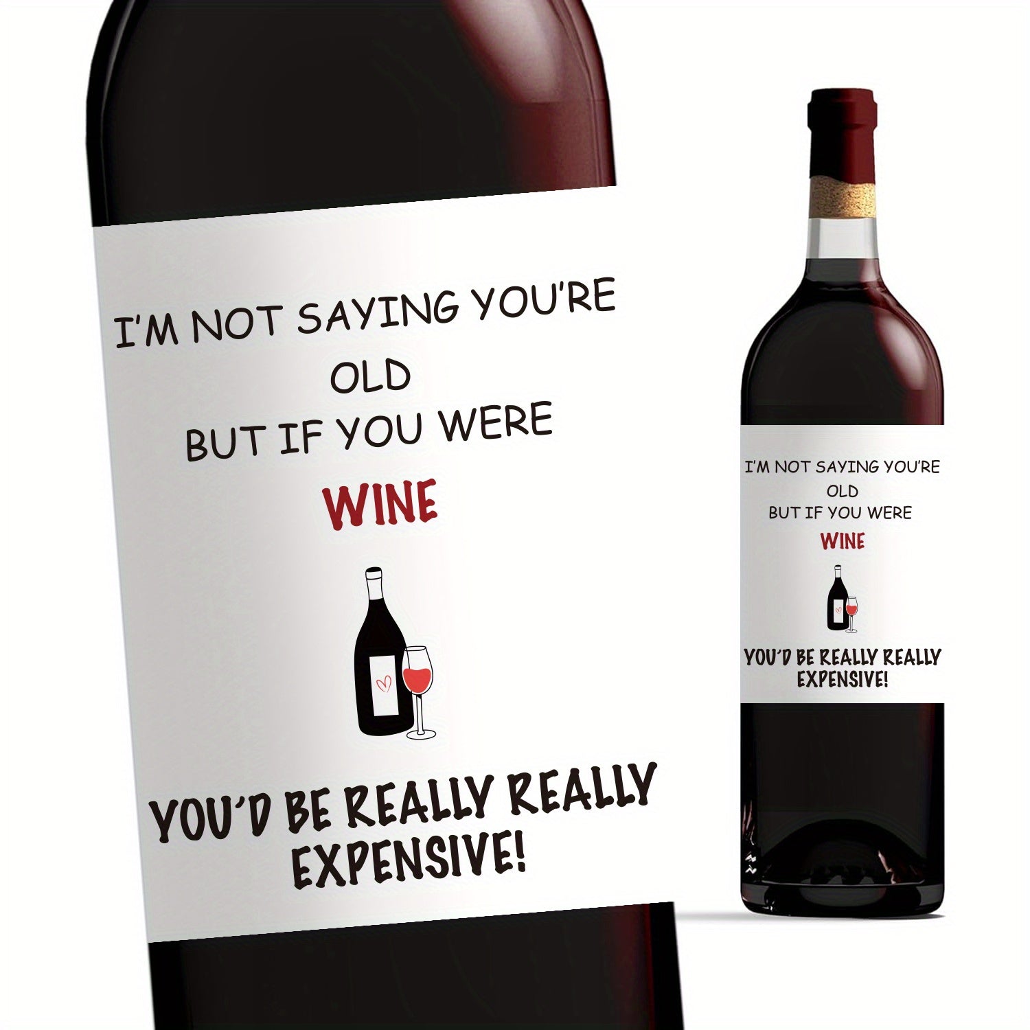 Funny Wine Themed Labels for Dad's 70th Birthday
