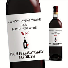 Funny Wine Themed Labels for Dad's 70th Birthday
