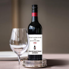 Funny Wine Themed Labels for Dad's 70th Birthday