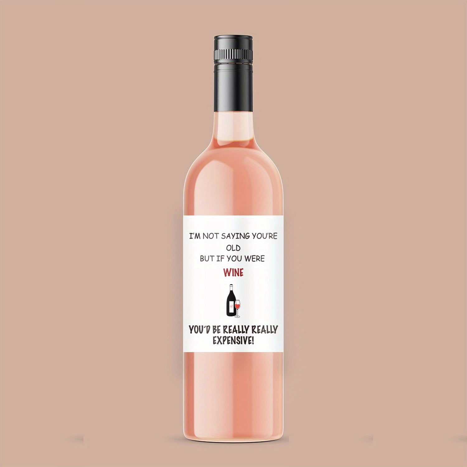 Funny Wine Themed Labels for Dad's 70th Birthday