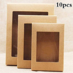 10pcs DIY Paper Box With Window Cake Packaging for Wedding Party