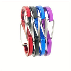 4pcs S-shaped Hanging Buckle Metal Keychain for Outdoor Camping Hiking