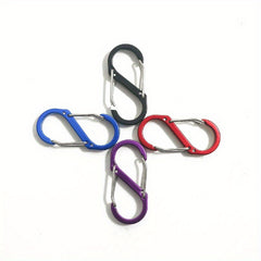 4pcs S-shaped Hanging Buckle Metal Keychain for Outdoor Camping Hiking