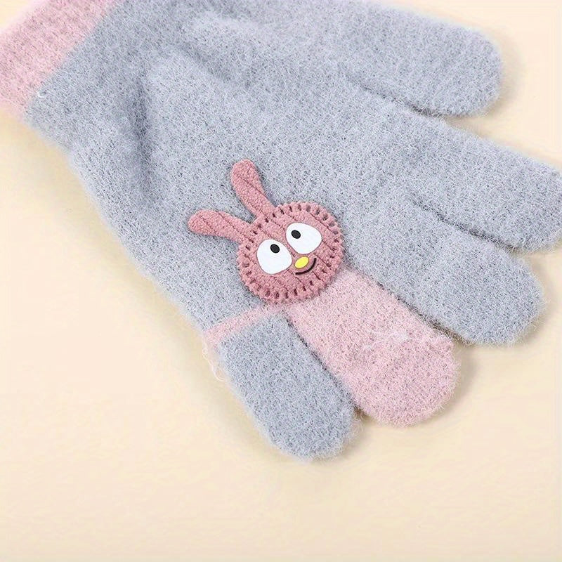 Baby Five Finger Knitted Gloves Warm Unisex Gloves