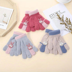 Baby Five Finger Knitted Gloves Warm Unisex Gloves