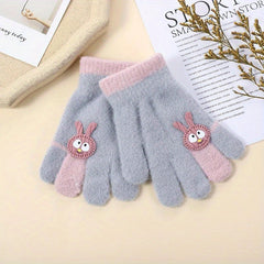 Baby Five Finger Knitted Gloves Warm Unisex Gloves