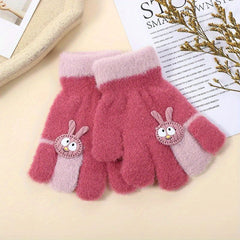 Baby Five Finger Knitted Gloves Warm Unisex Gloves