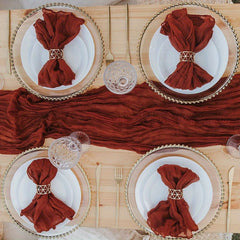 Bohemian Style Wrinkled Cloth Napkins Wedding Party Table Decorations Mat