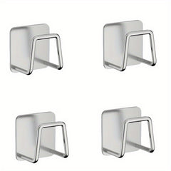 4pcs Stainless Steel Storage Hook Wall Mounted Rack Pot Lid Cutting