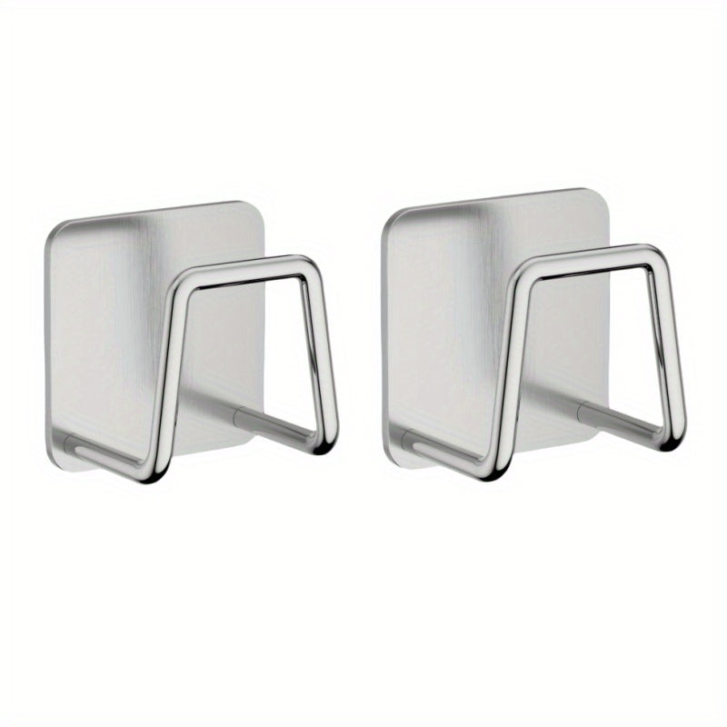 4pcs Stainless Steel Storage Hook Wall Mounted Rack Pot Lid Cutting