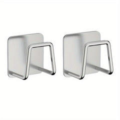 4pcs Stainless Steel Storage Hook Wall Mounted Rack Pot Lid Cutting