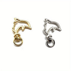 Metal Dolphin Shape Buckle DIY Rotatable Keychain Buckle