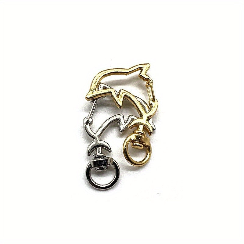 Metal Dolphin Shape Buckle DIY Rotatable Keychain Buckle