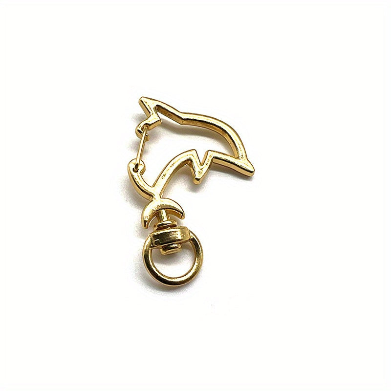 Metal Dolphin Shape Buckle DIY Rotatable Keychain Buckle