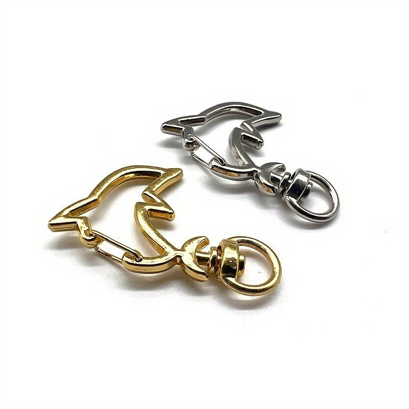 Metal Dolphin Shape Buckle DIY Rotatable Keychain Buckle