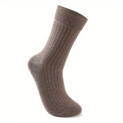 6 Pairs Men's Solid Crew Socks Breathable Comfy Casual Unisex Outdoor