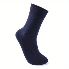 6 Pairs Men's Solid Crew Socks Breathable Comfy Casual Unisex Outdoor