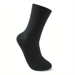 6 Pairs Men's Solid Crew Socks Breathable Comfy Casual Unisex Outdoor