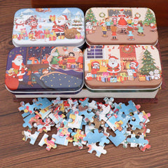 Iron Boxed Christmas Puzzle 60 Pieces Small Gift
