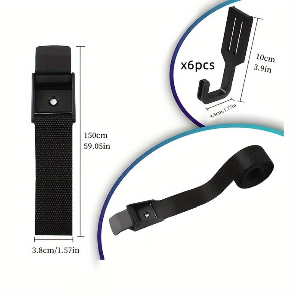 6 Hook Multifunctional Treestand Strap for Hiking and Camping