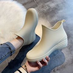 Waterproof Quick Drying Flat Rain Boots Non Slip Outdoor PVC