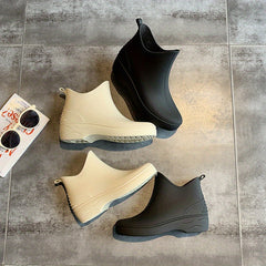 Waterproof Quick Drying Flat Rain Boots Non Slip Outdoor PVC