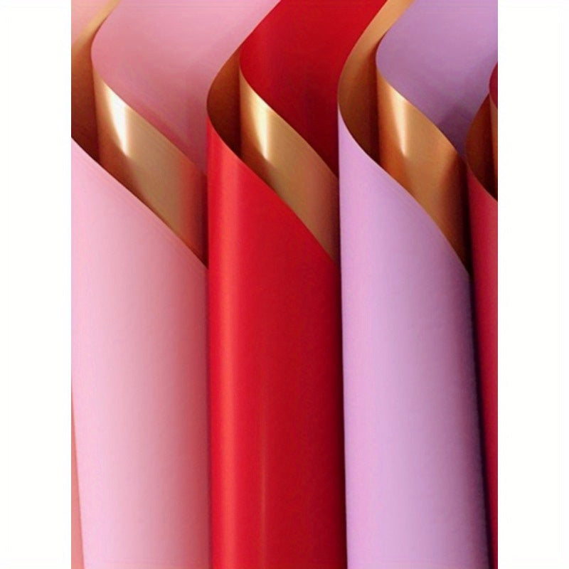 20 Sheets Light Golden Double Sided Thickened Waterproof Packaging Paper