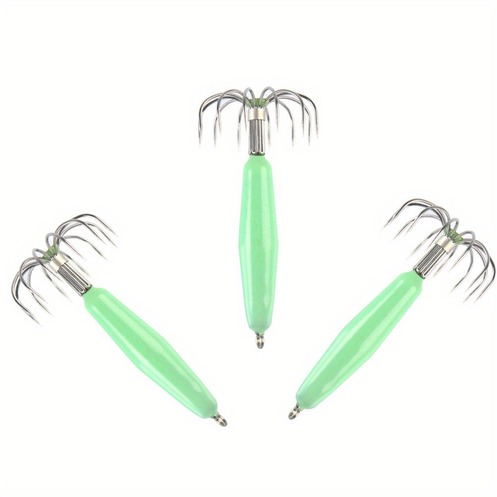 2pcs Barbless Squid Hook Stainless Steel Squid Jig Fishing Tackle