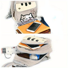 Cat Backpack Anime Game Canvas Bag