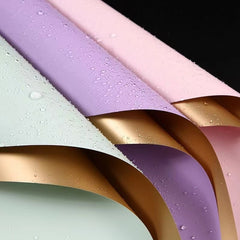 20 Sheets Double Sided Eucalyptus Golden Paper for Flower Bouquet Packaging